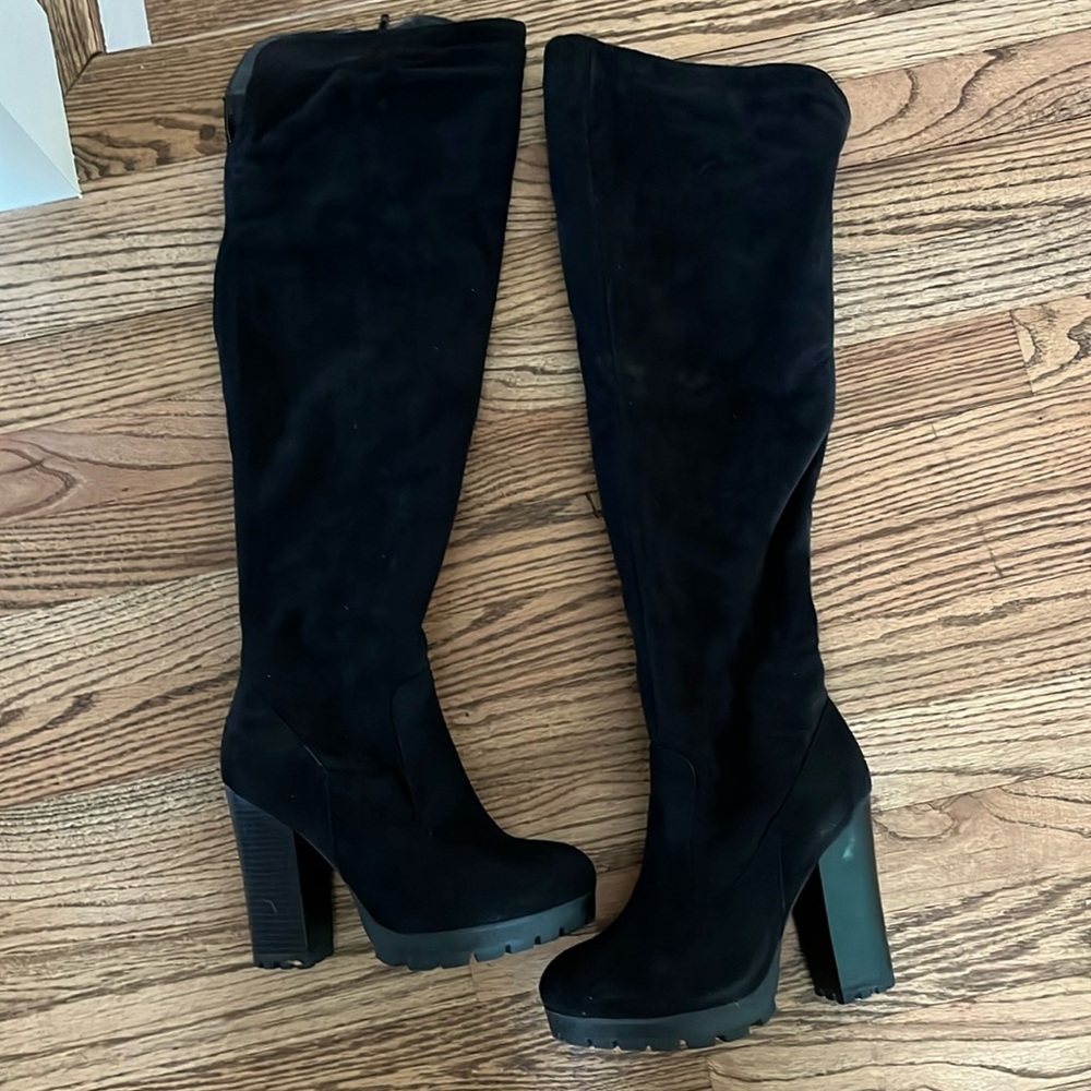 OTK black platform boots